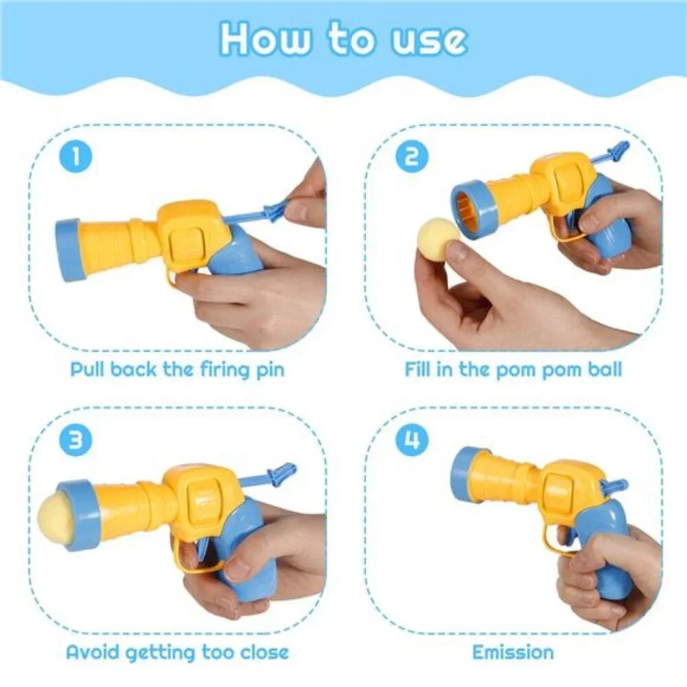 2 Pack Cat Toy Plush Ball Launcher Gun, Plush Ball Shooting Gun
